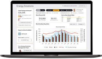 Laptop with energy solutions data